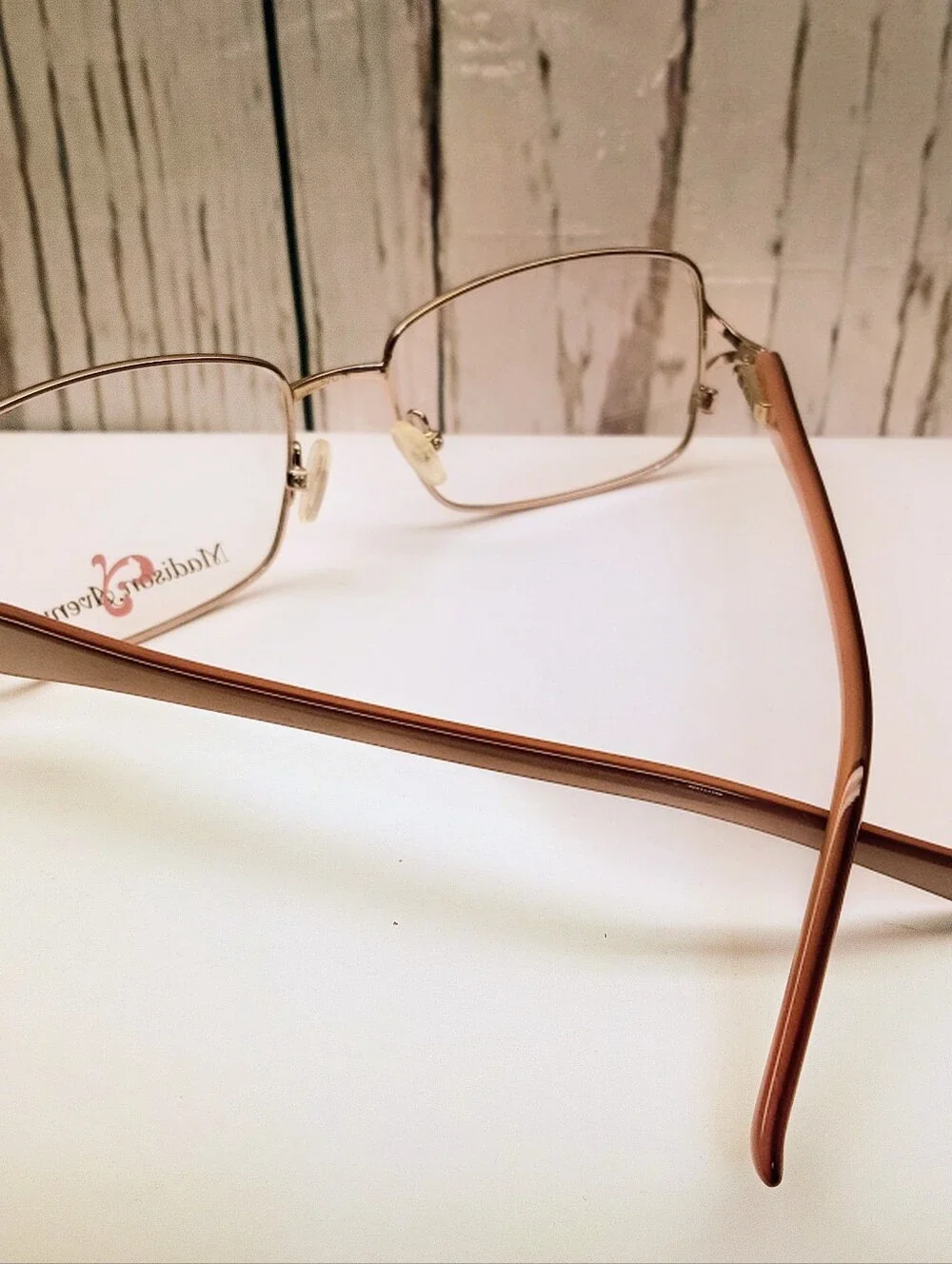 NEW Womens Rx'able Eyeglass Frame, Madison Avenue, Shiny Blush Glasses 52-16-135